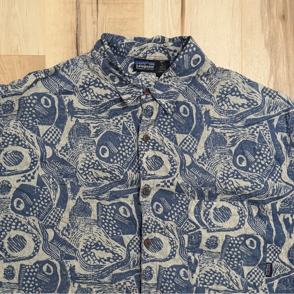 Patagonia Dreamtime Shirt Button Up Polo Blue Organic Cotton XL - Picture 3 of 9